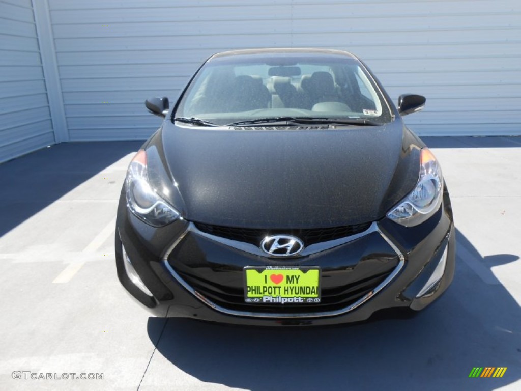 2013 Elantra Coupe SE - Black Noir Pearl / Gray photo #8