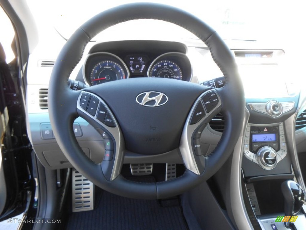 2013 Elantra Coupe SE - Black Noir Pearl / Gray photo #28