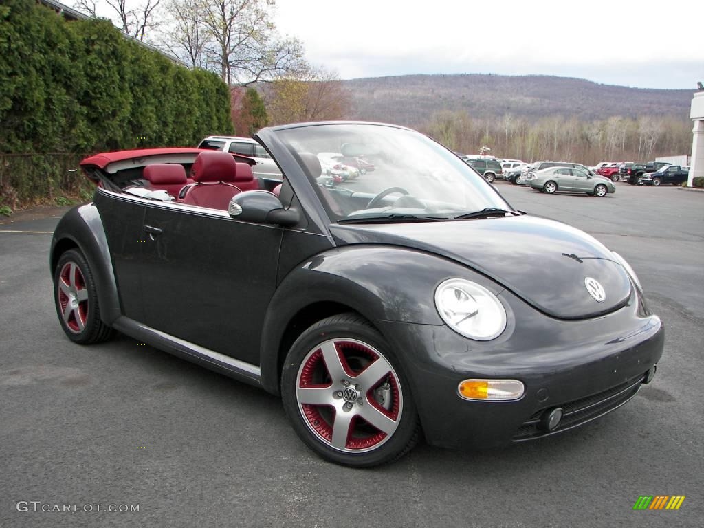 2005 New Beetle Dark Flint Edition Convertible - Dark Flint Metallic / Bordeaux Red photo #3