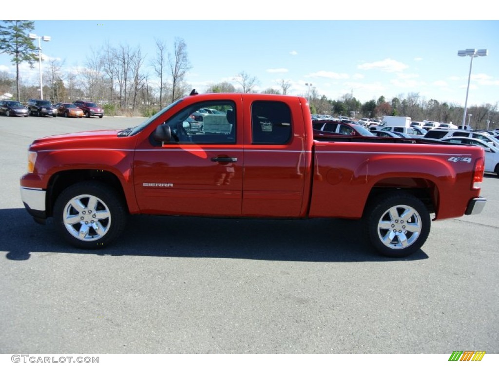 2013 Sierra 1500 SLE Extended Cab 4x4 - Fire Red / Ebony photo #3
