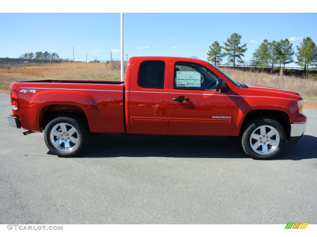 2013 Sierra 1500 SLE Extended Cab 4x4 - Fire Red / Ebony photo #6