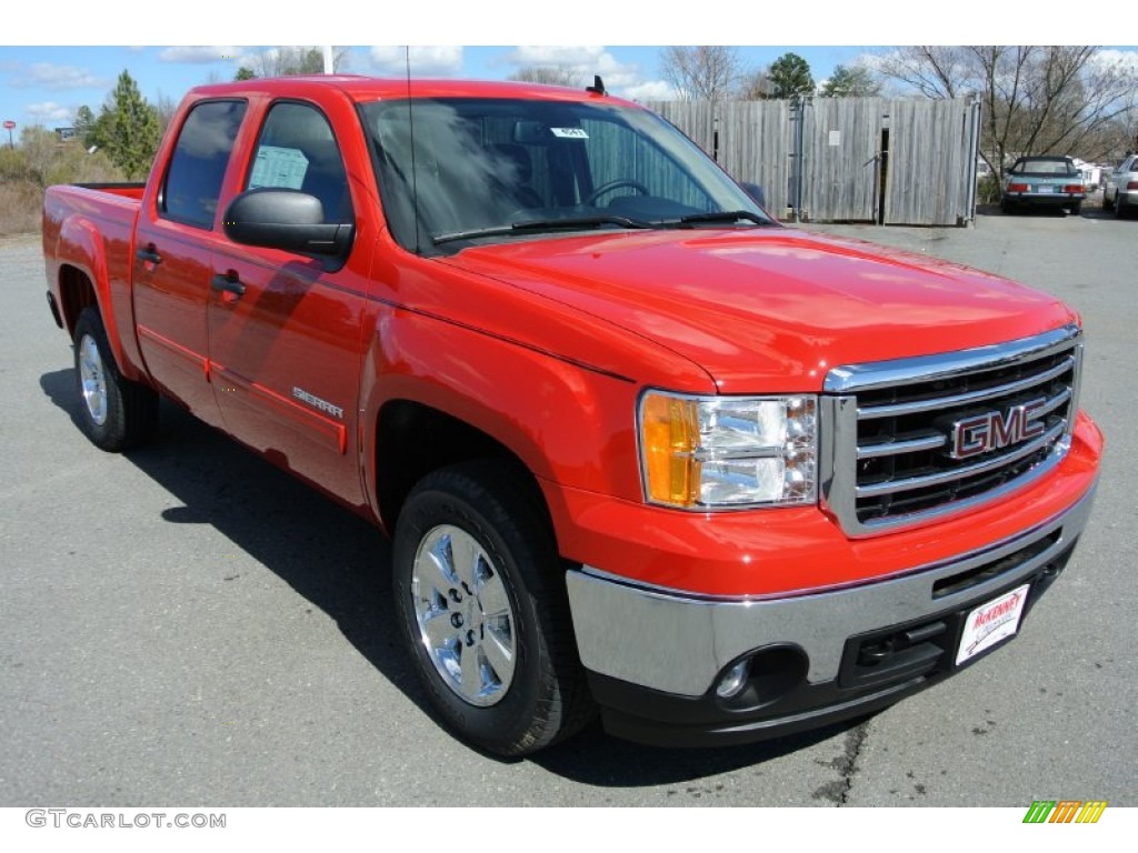 2013 Sierra 1500 SLE Crew Cab - Fire Red / Ebony photo #2