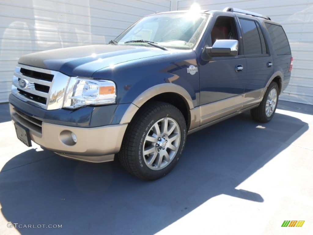 2013 Expedition King Ranch - Blue Jeans / King Ranch Charcoal Black/Chaparral Leather photo #7