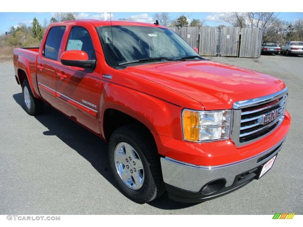 Fire Red 2013 GMC Sierra 1500 SLT Crew Cab 4x4 Exterior Photo #78307186