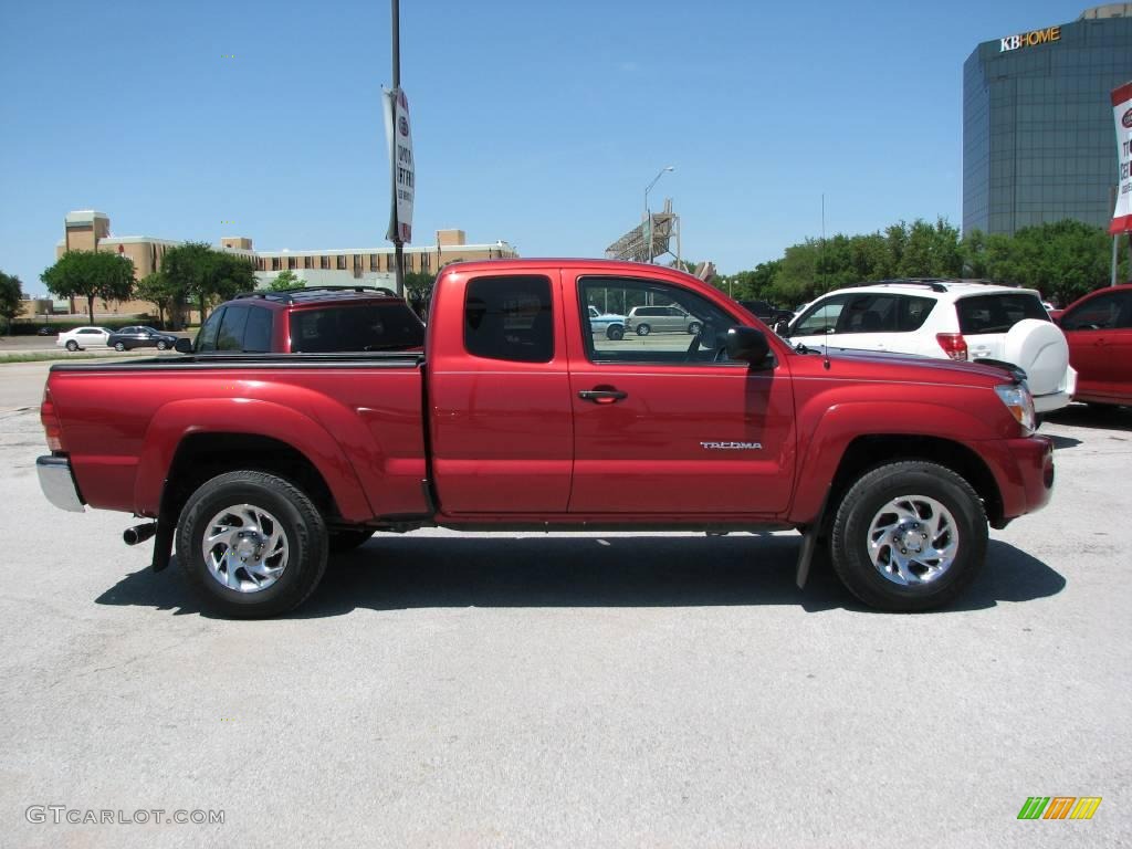 2007 Tacoma PreRunner Access Cab - Impulse Red Pearl / Taupe photo #5