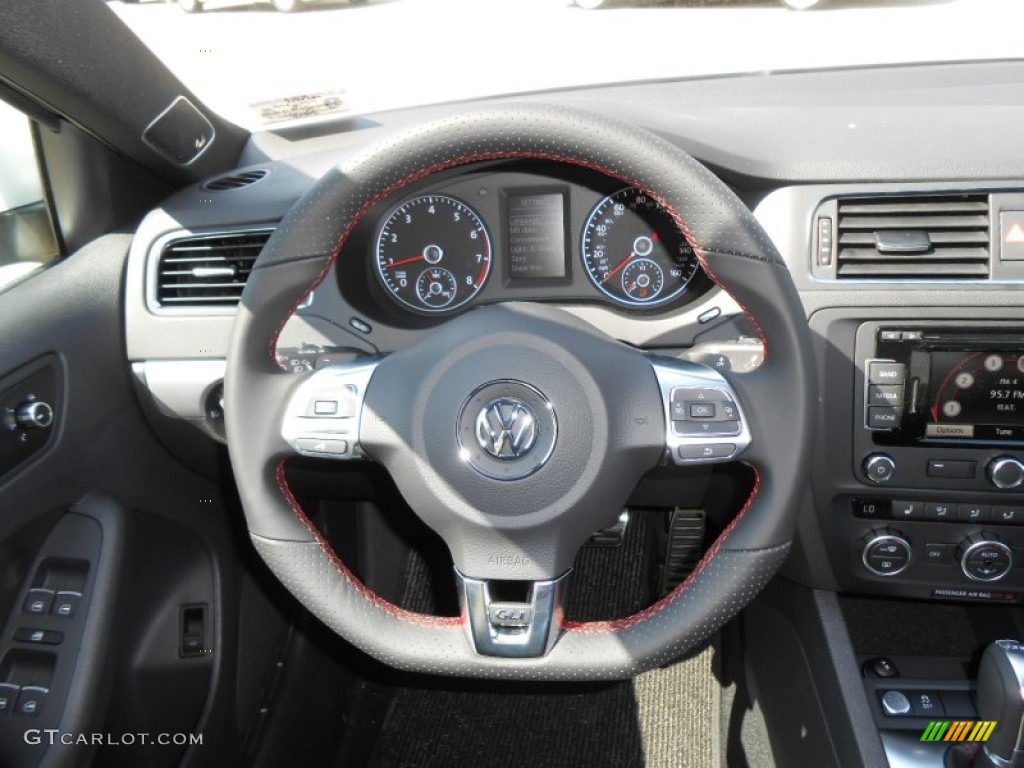 2013 Volkswagen Jetta GLI Autobahn Titan Black Steering Wheel Photo #78308377