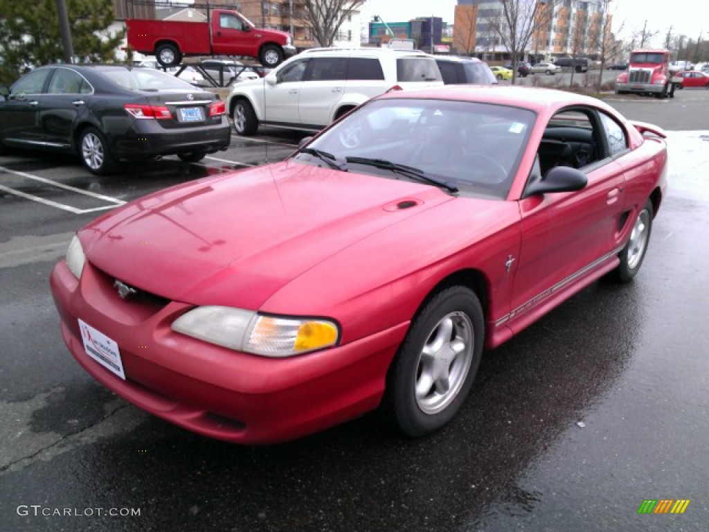 1998 Mustang V6 Coupe - Laser Red / Black photo #1