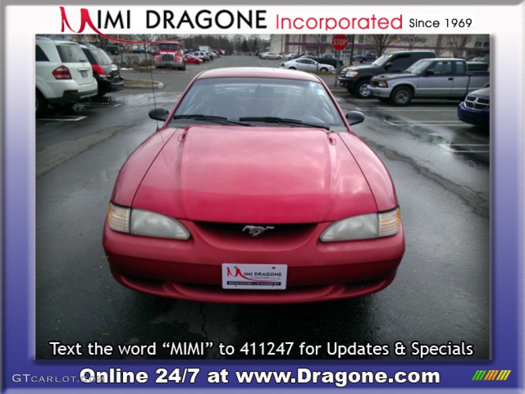 1998 Mustang V6 Coupe - Laser Red / Black photo #2