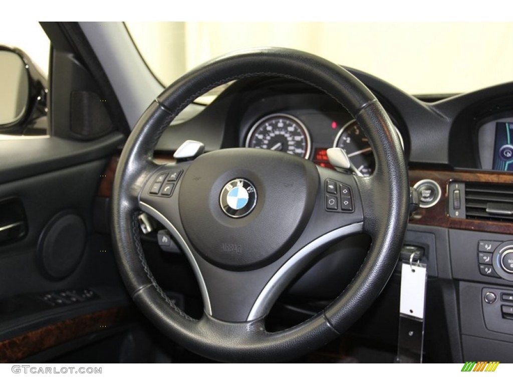 2009 BMW 3 Series 335i Sedan Black Steering Wheel Photo #78308557