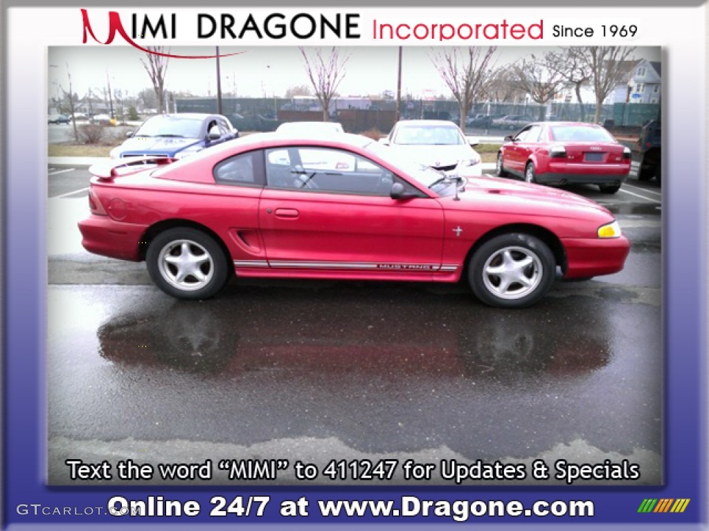 1998 Mustang V6 Coupe - Laser Red / Black photo #3