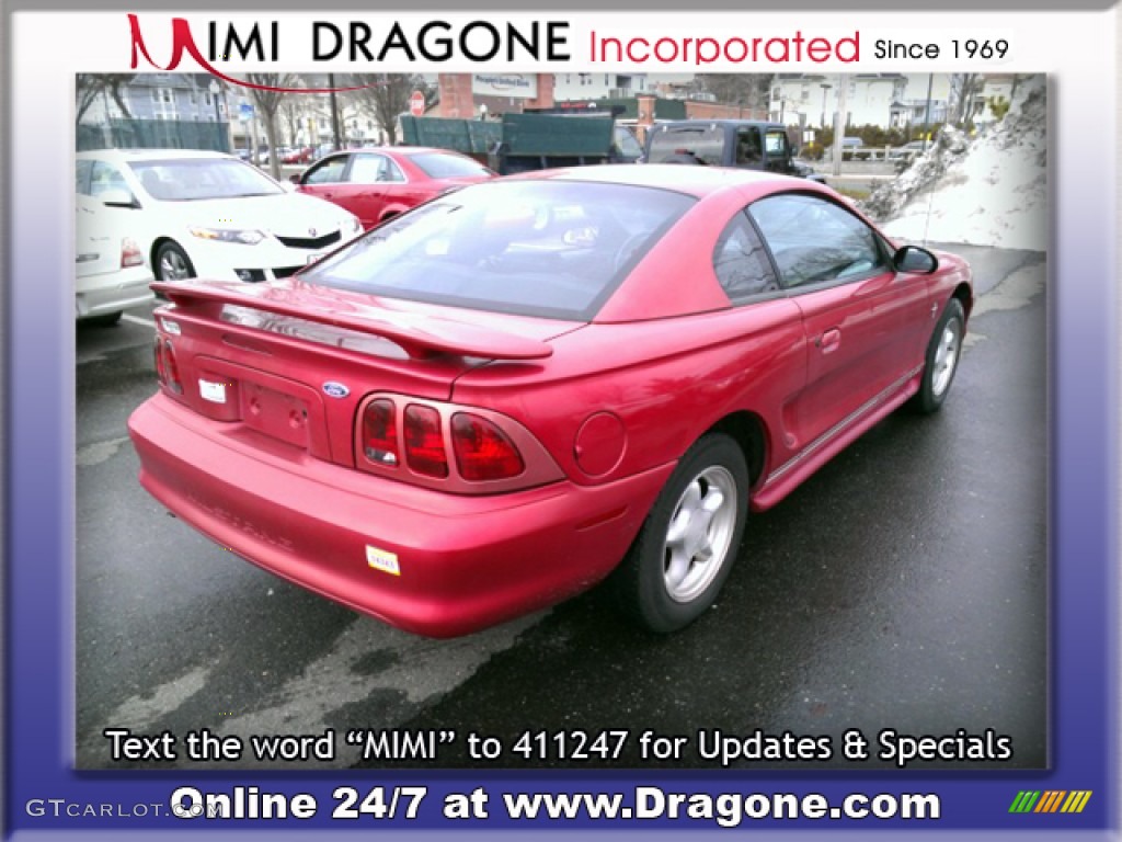 1998 Mustang V6 Coupe - Laser Red / Black photo #4