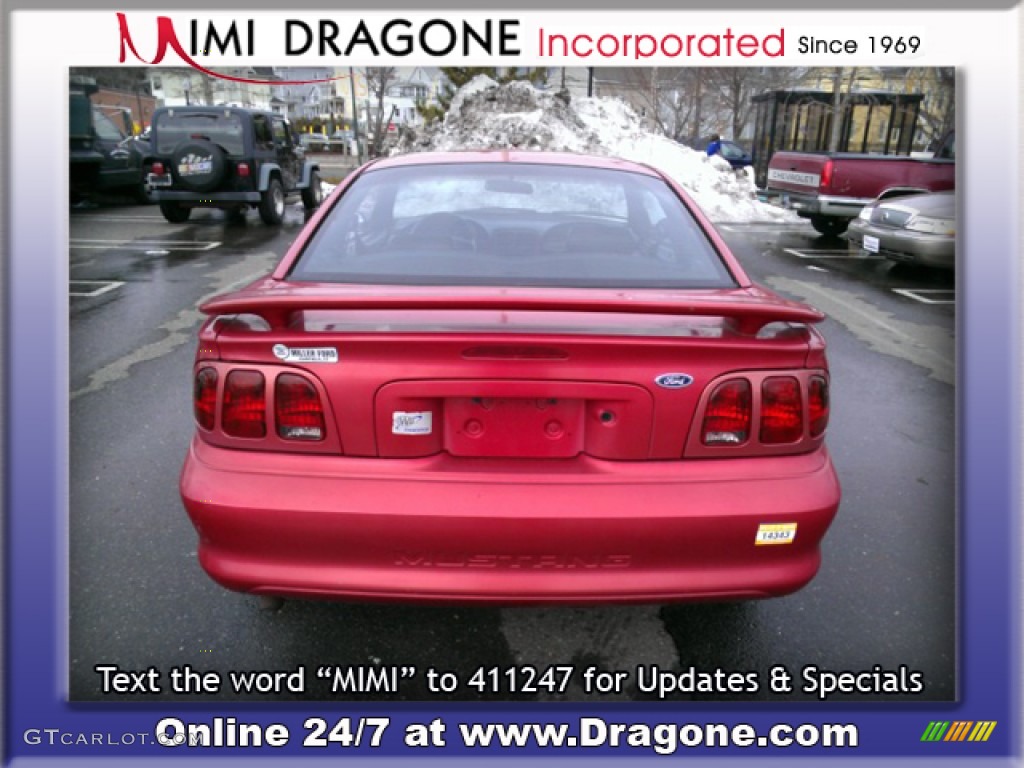 1998 Mustang V6 Coupe - Laser Red / Black photo #5