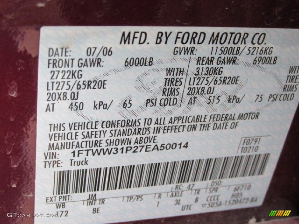 2007 F350 Super Duty Lariat Outlaw Crew Cab 4x4 - Dark Toreador Red Metallic / Medium Flint photo #23