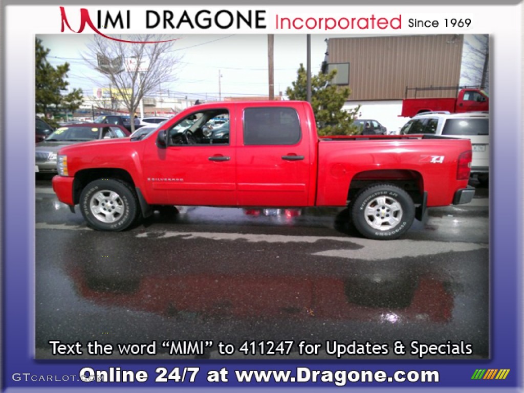 2007 Silverado 1500 LTZ Crew Cab 4x4 - Victory Red / Light Titanium/Dark Titanium Gray photo #4