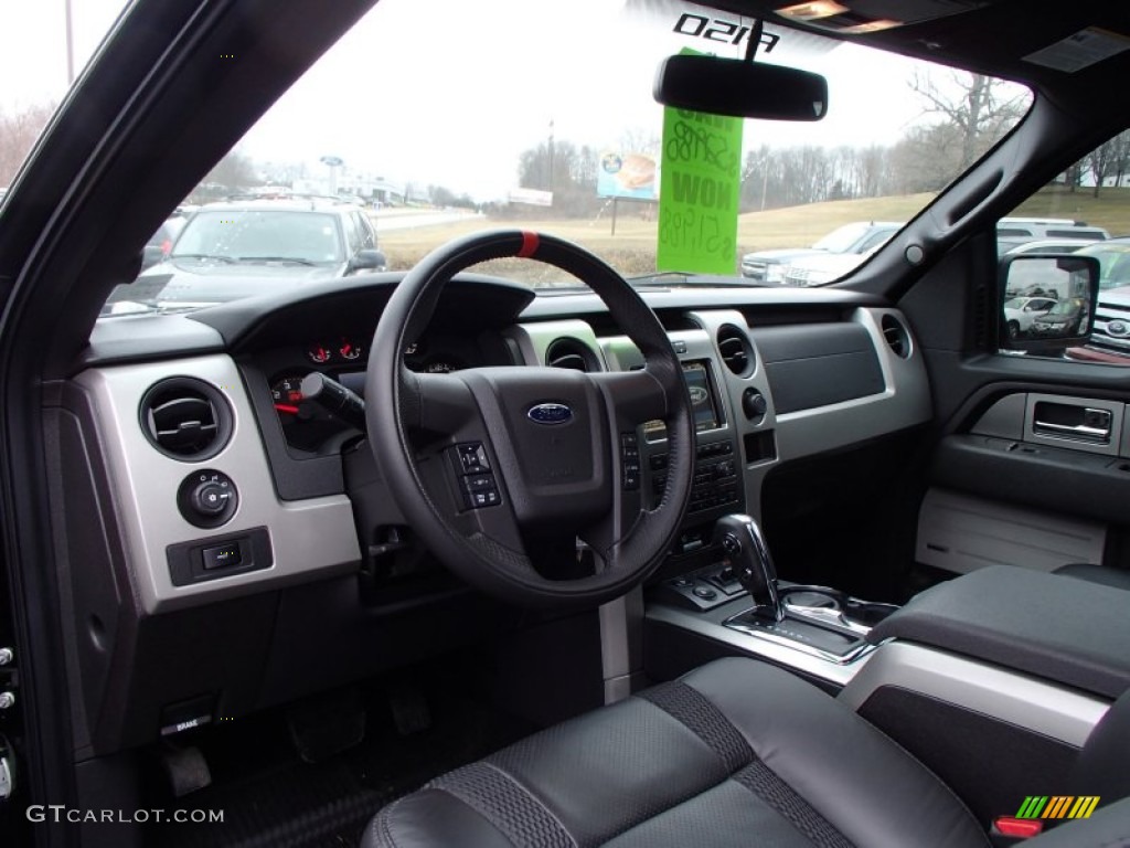 Raptor Black Leather/Cloth Interior 2012 Ford F150 SVT Raptor SuperCrew 4x4 Photo #78313119