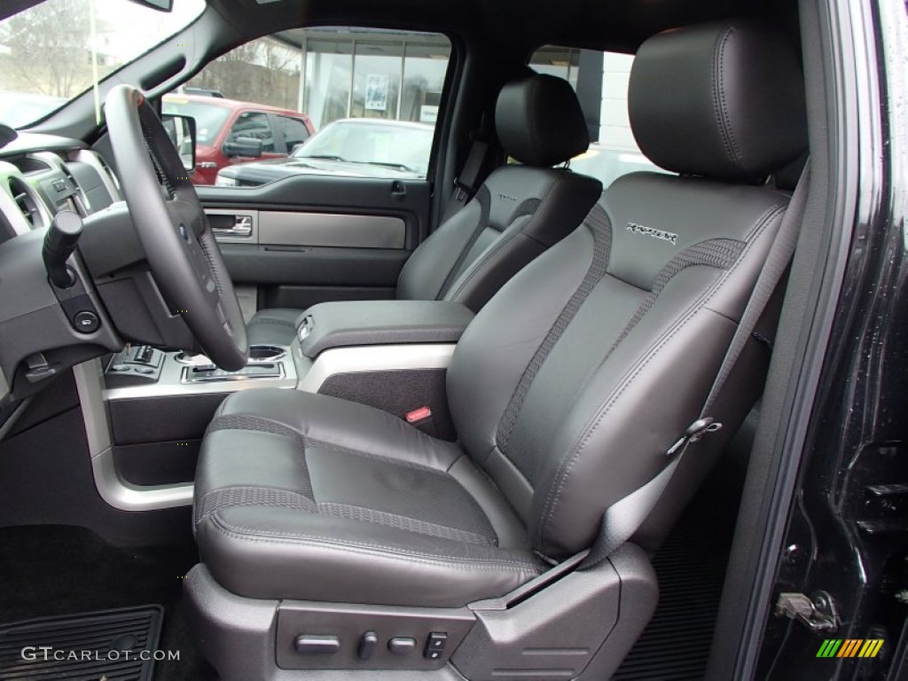 Raptor Black Leather/Cloth Interior 2012 Ford F150 SVT Raptor SuperCrew 4x4 Photo #78313126