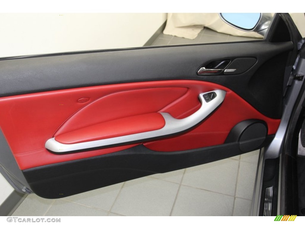 2005 BMW M3 Coupe Imola Red Door Panel Photo #78313648