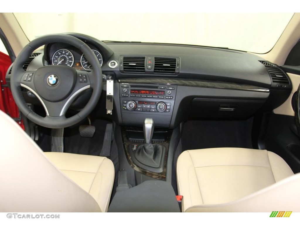 2011 BMW 1 Series 128i Coupe Savanna Beige Dashboard Photo #78314008