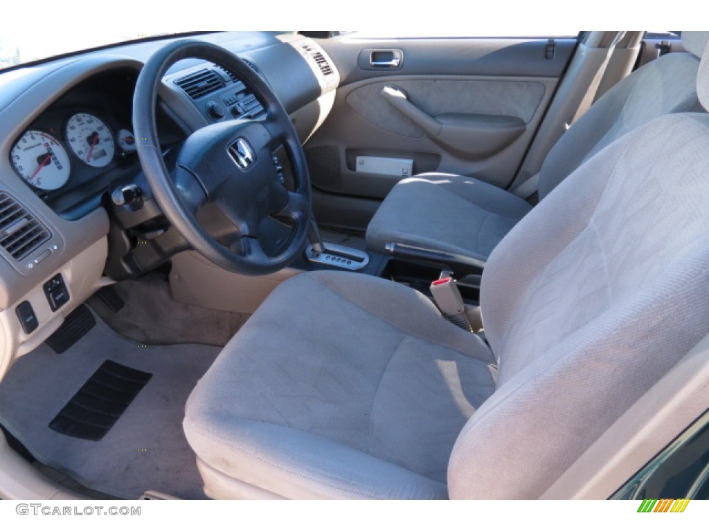 Beige Interior 2002 Honda Civic LX Sedan Photo #78314626