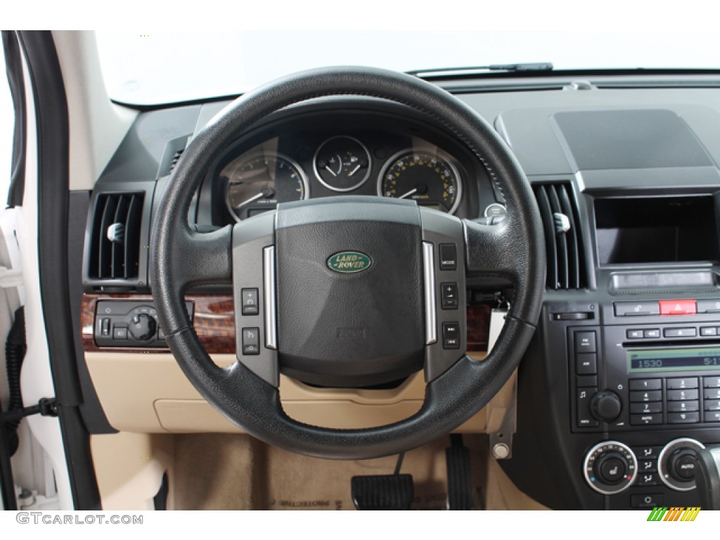 2008 Land Rover LR2 SE Alpaca Beige Steering Wheel Photo #78315592