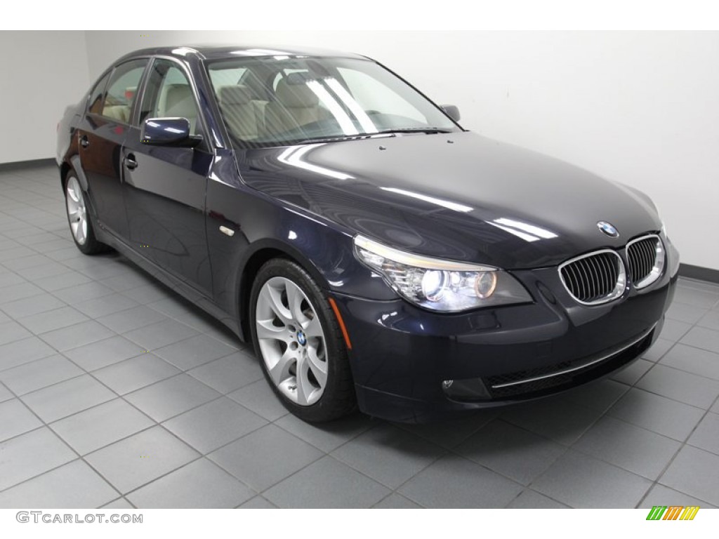 2010 5 Series 535i Sedan - Monaco Blue Metallic / Cream Beige photo #1