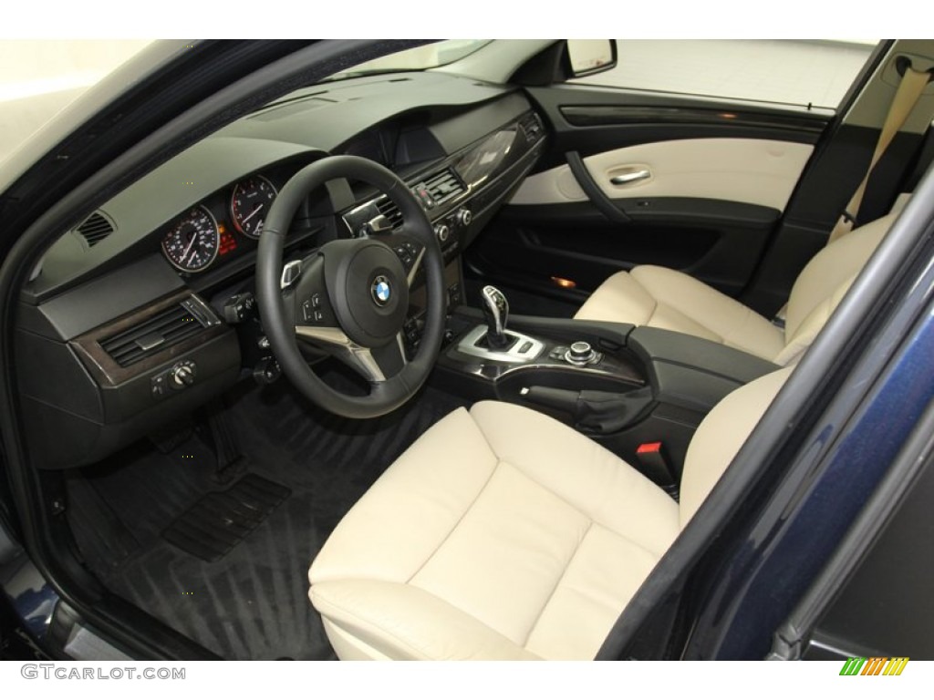 Cream Beige Interior 2010 BMW 5 Series 535i Sedan Photo #78317230