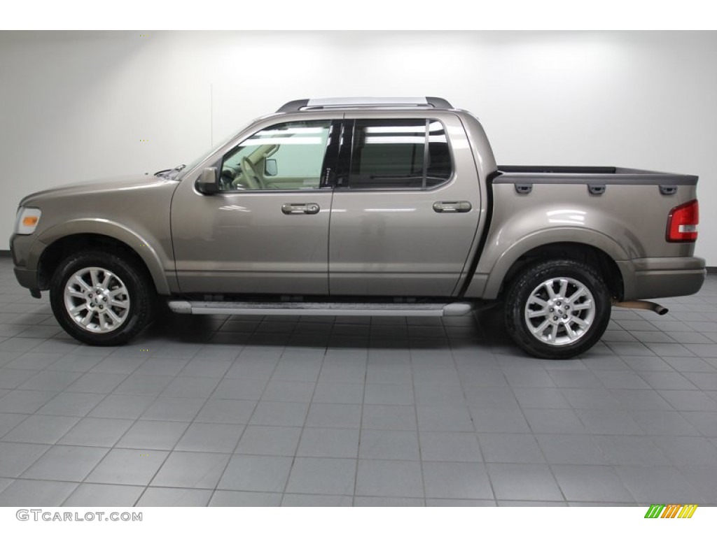 2007 Explorer Sport Trac Limited - Mineral Grey Metallic / Camel photo #2