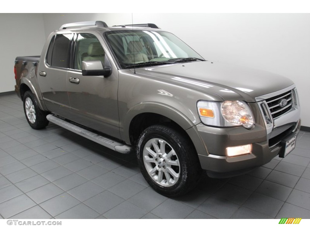 2007 Explorer Sport Trac Limited - Mineral Grey Metallic / Camel photo #8