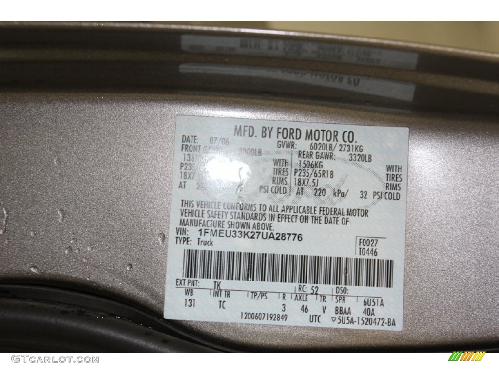 2007 Explorer Sport Trac Limited - Mineral Grey Metallic / Camel photo #10