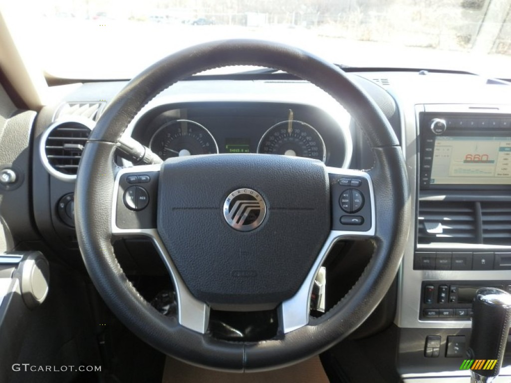 2010 Mercury Mountaineer V6 Premier AWD Charcoal Black Steering Wheel Photo #78320610