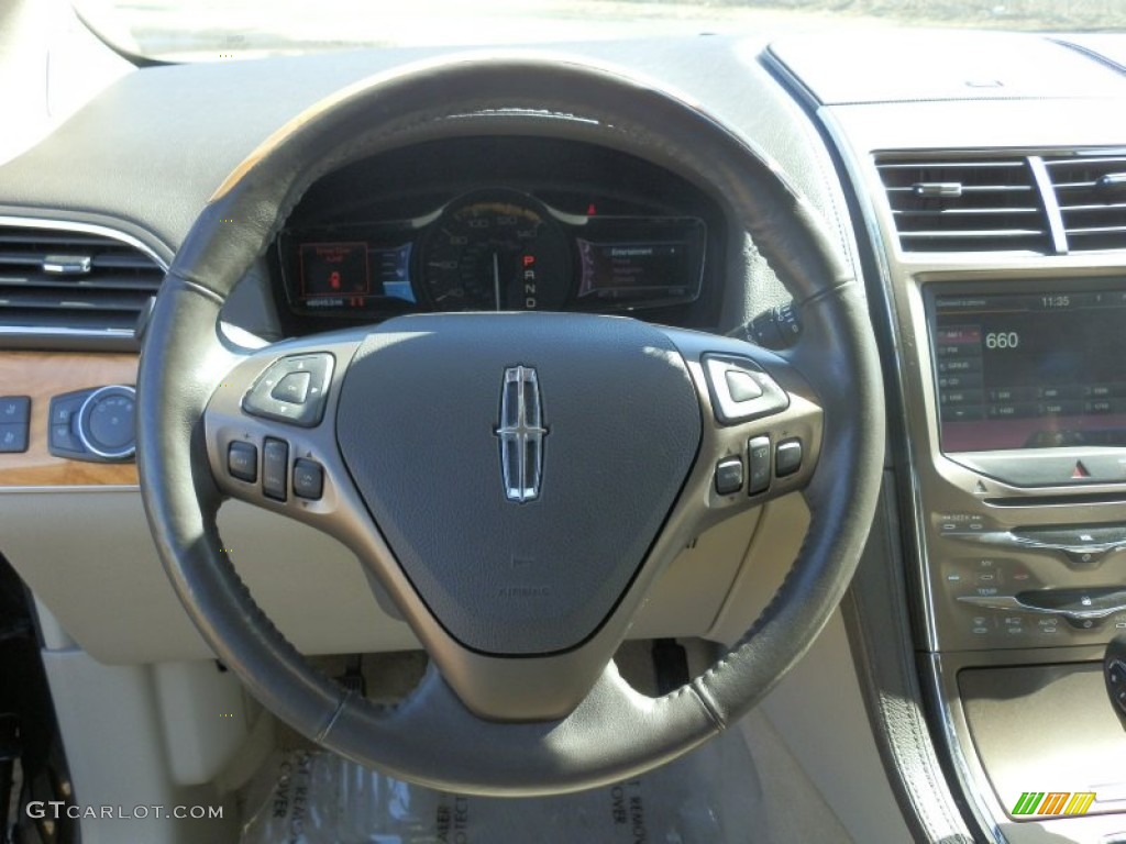 2011 Lincoln MKX AWD Medium Light Stone Steering Wheel Photo #78321502