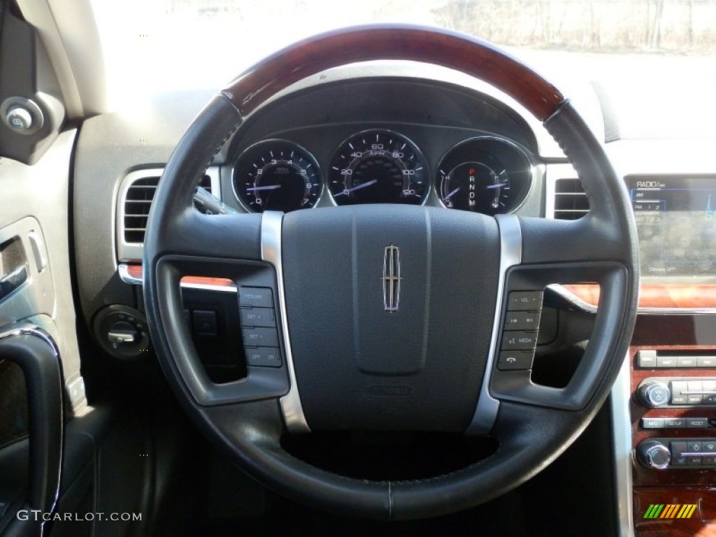 2011 Lincoln MKZ AWD Dark Charcoal Steering Wheel Photo #78321974