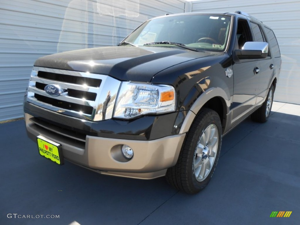 2013 Expedition King Ranch - Tuxedo Black / King Ranch Charcoal Black/Chaparral Leather photo #7