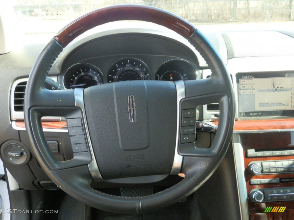 2011 Lincoln MKZ AWD Dark Charcoal Steering Wheel Photo #78322530