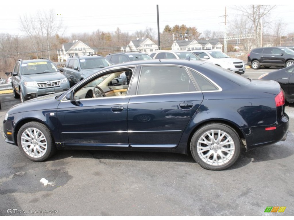 2008 A4 2.0T quattro Sedan - Deep Sea Blue Pearl Effect / Beige photo #11