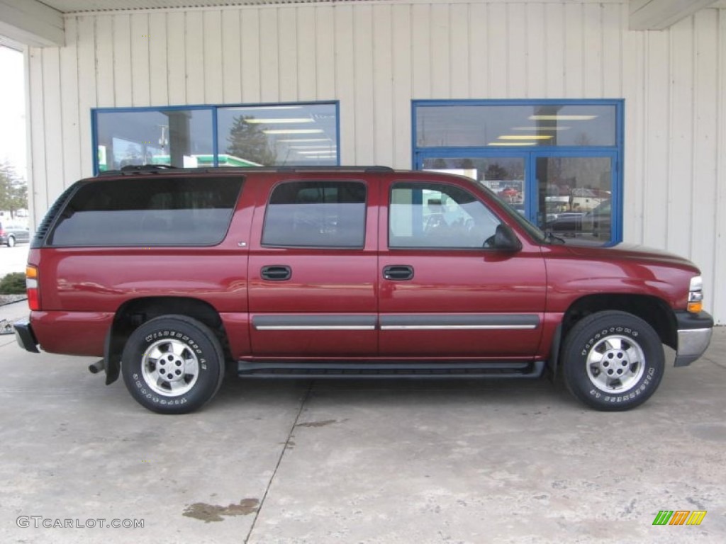 2002 Suburban 1500 LS - Redfire Metallic / Graphite/Medium Gray photo #2