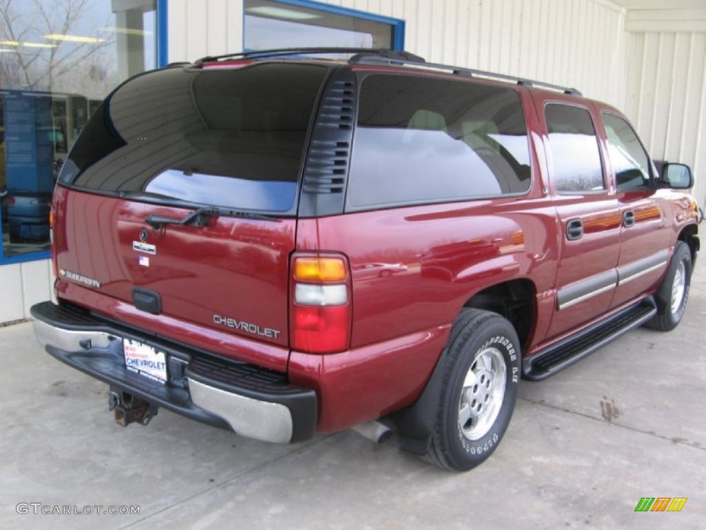 2002 Suburban 1500 LS - Redfire Metallic / Graphite/Medium Gray photo #3