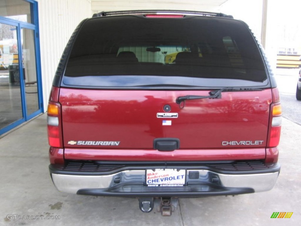 2002 Suburban 1500 LS - Redfire Metallic / Graphite/Medium Gray photo #4