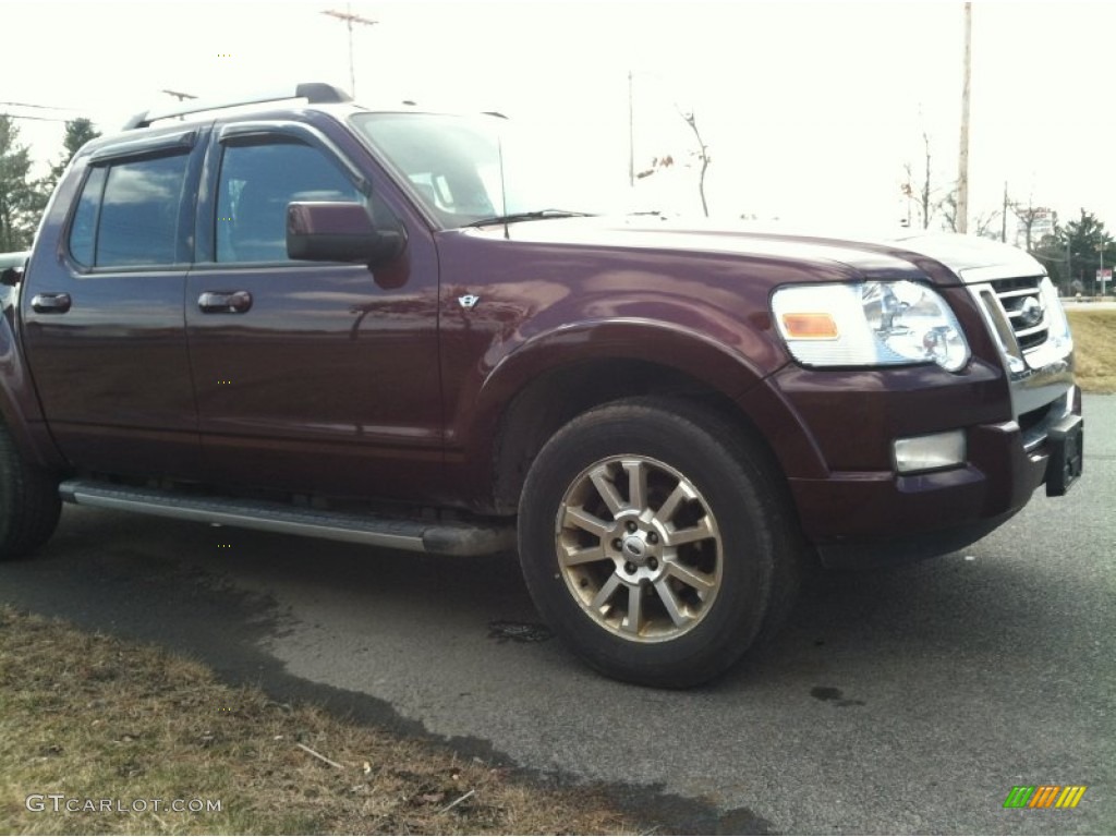 2007 Explorer Sport Trac Limited 4x4 - Dark Cherry Metallic / Dark Charcoal/Camel photo #4