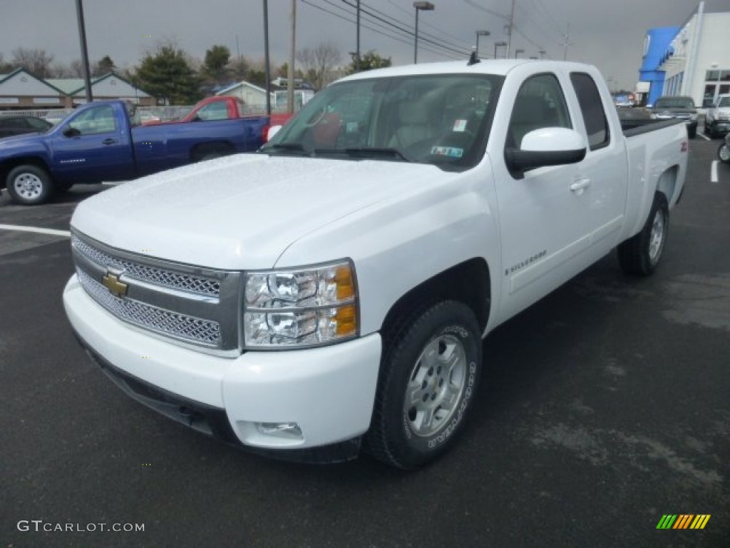 2008 Silverado 1500 LTZ Extended Cab 4x4 - Summit White / Light Cashmere/Ebony Accents photo #3