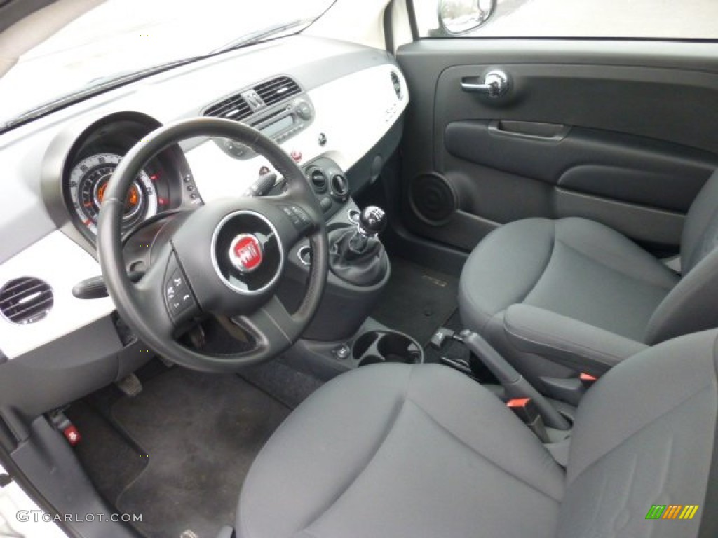Tessuto Grigio/Nero (Grey/Black) Interior 2012 Fiat 500 Pop Photo #78330201