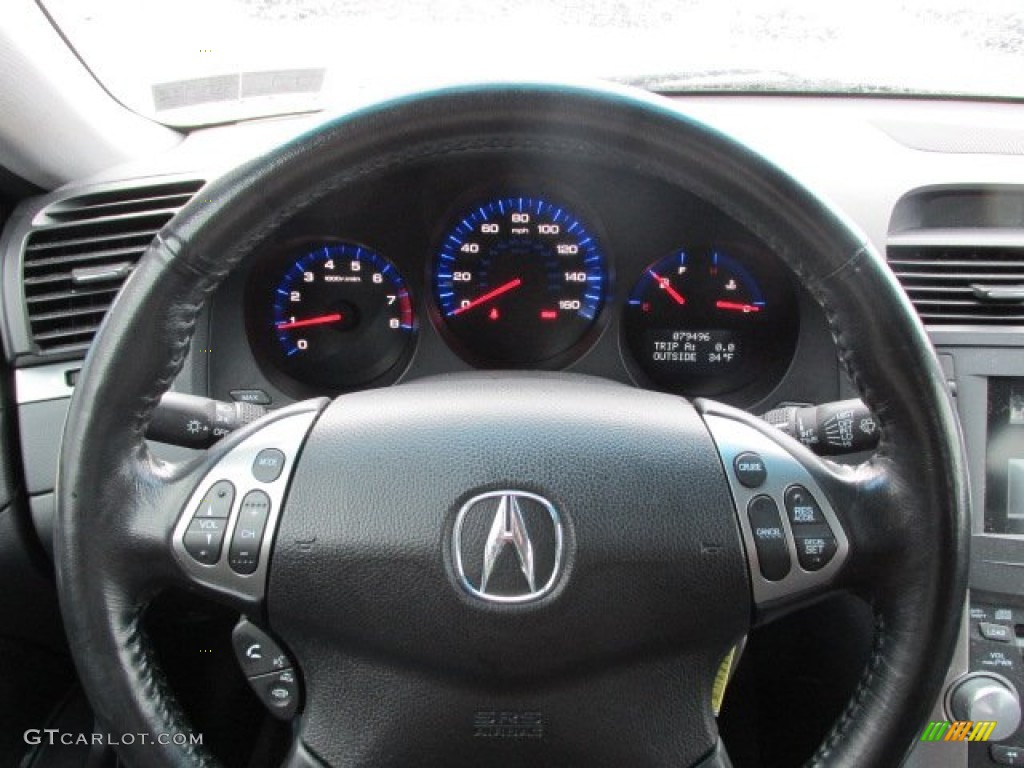 2005 Acura TL 3.2 Ebony Steering Wheel Photo #78331149