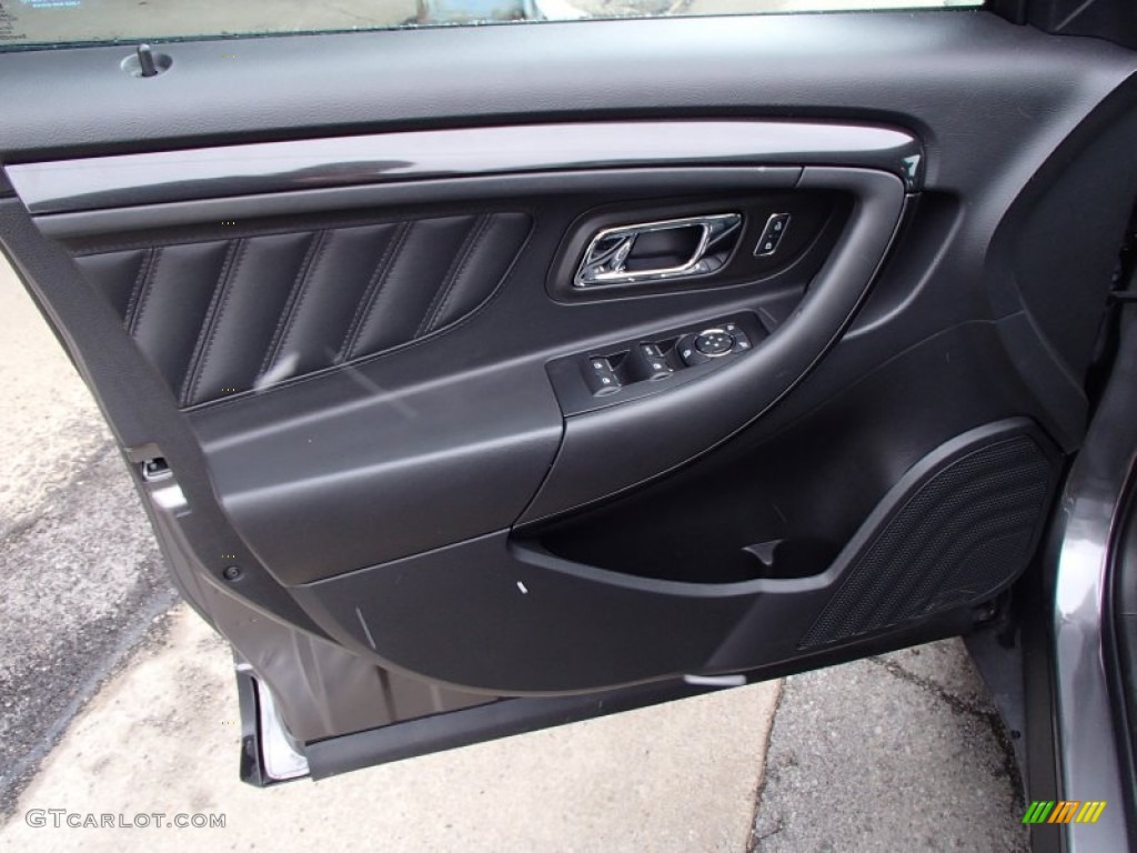 2013 Ford Taurus SHO AWD SHO Charcoal Black Leather Door Panel Photo #78336534