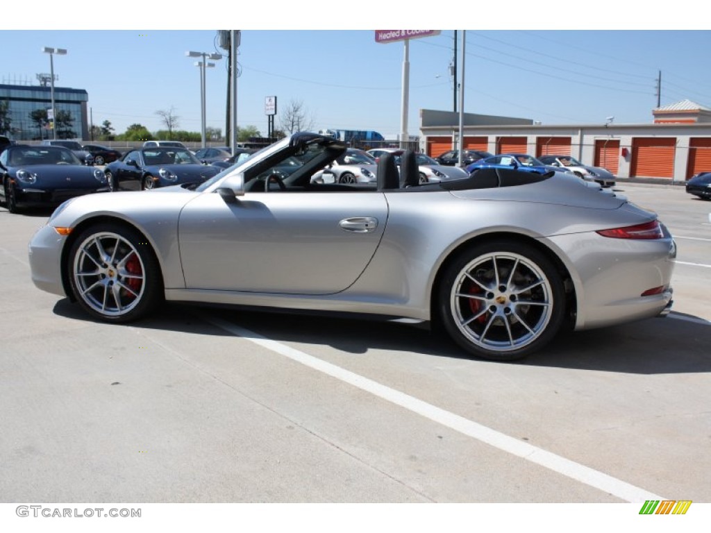 Platinum Silver Metallic 2013 Porsche 911 Carrera S Cabriolet Exterior Photo #78337197