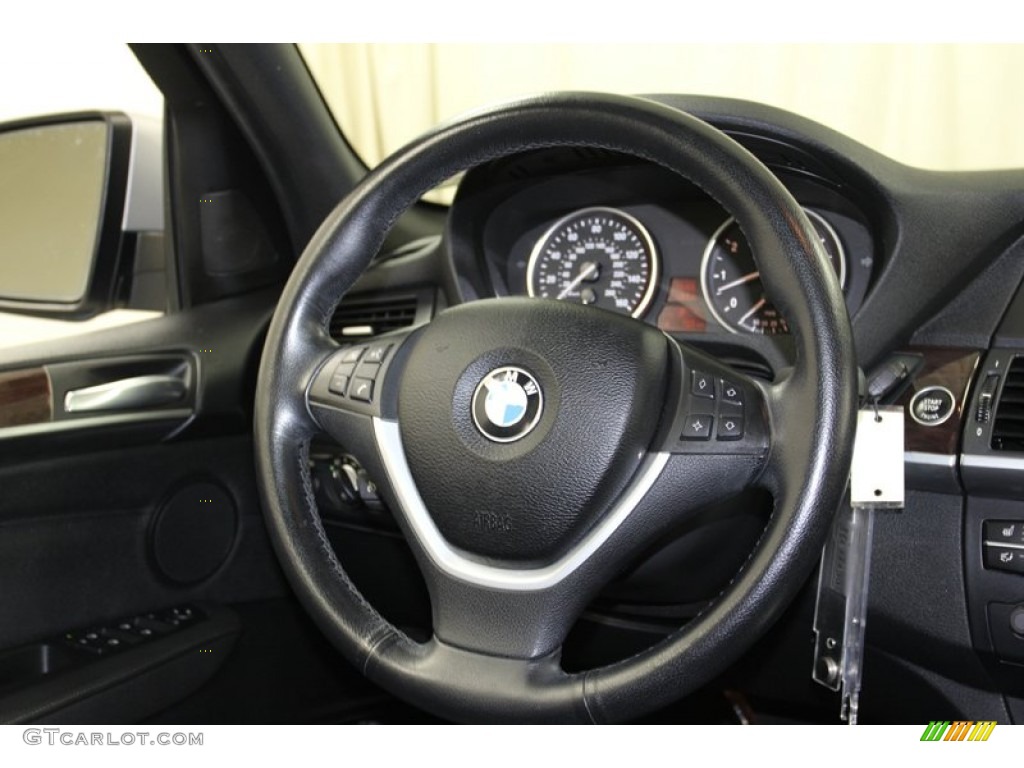 2009 BMW X5 xDrive48i Black Steering Wheel Photo #78339375