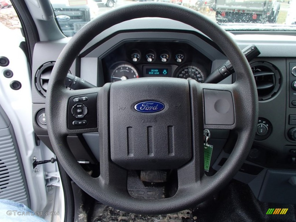 2013 Ford F350 Super Duty XL SuperCab 4x4 Utility Truck Steel Steering Wheel Photo #78339450
