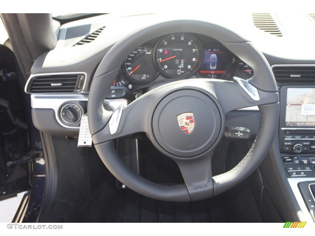 2013 Porsche 911 Carrera Cabriolet Black Steering Wheel Photo #78339999