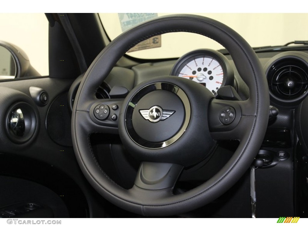 2013 Mini Cooper S Countryman ALL4 AWD Carbon Black Steering Wheel Photo #78340769