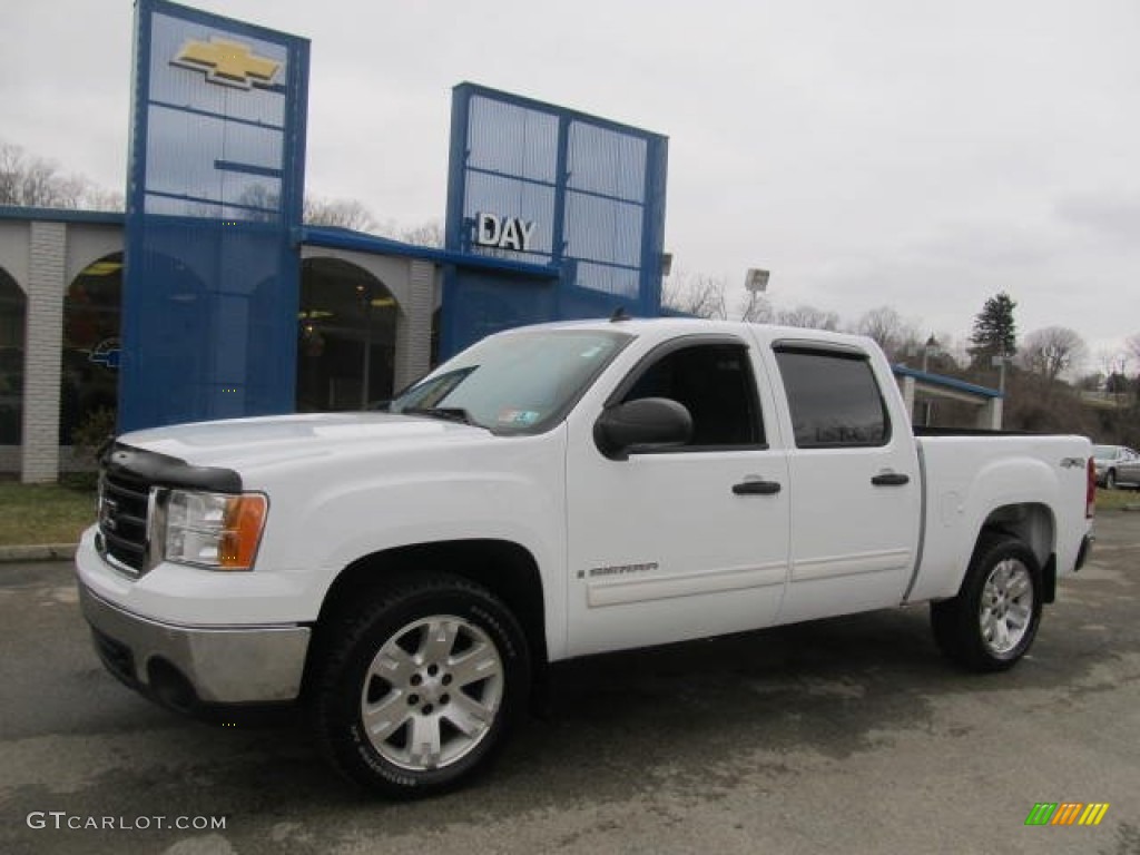 2008 Sierra 1500 SLE Crew Cab 4x4 - Summit White / Ebony photo #1