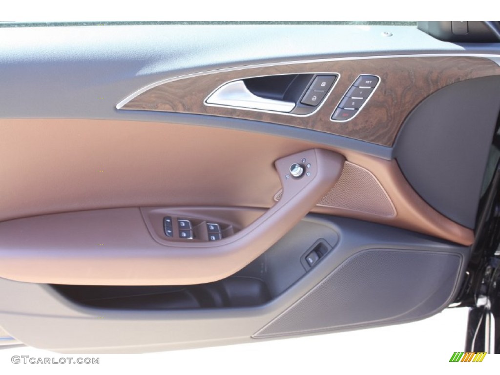 2013 Audi A6 2.0T Sedan Nougat Brown Door Panel Photo #78341654